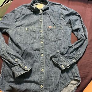 Hollister button up jean shirt